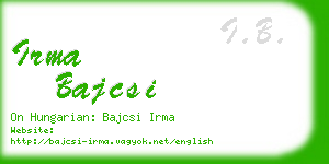 irma bajcsi business card